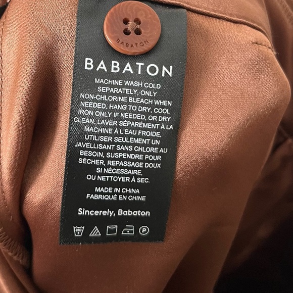 Babaton Refined Satin Cargo Pants Brown Tapered Utility Trouser Women’s Size 0 - Picture 7 of 8